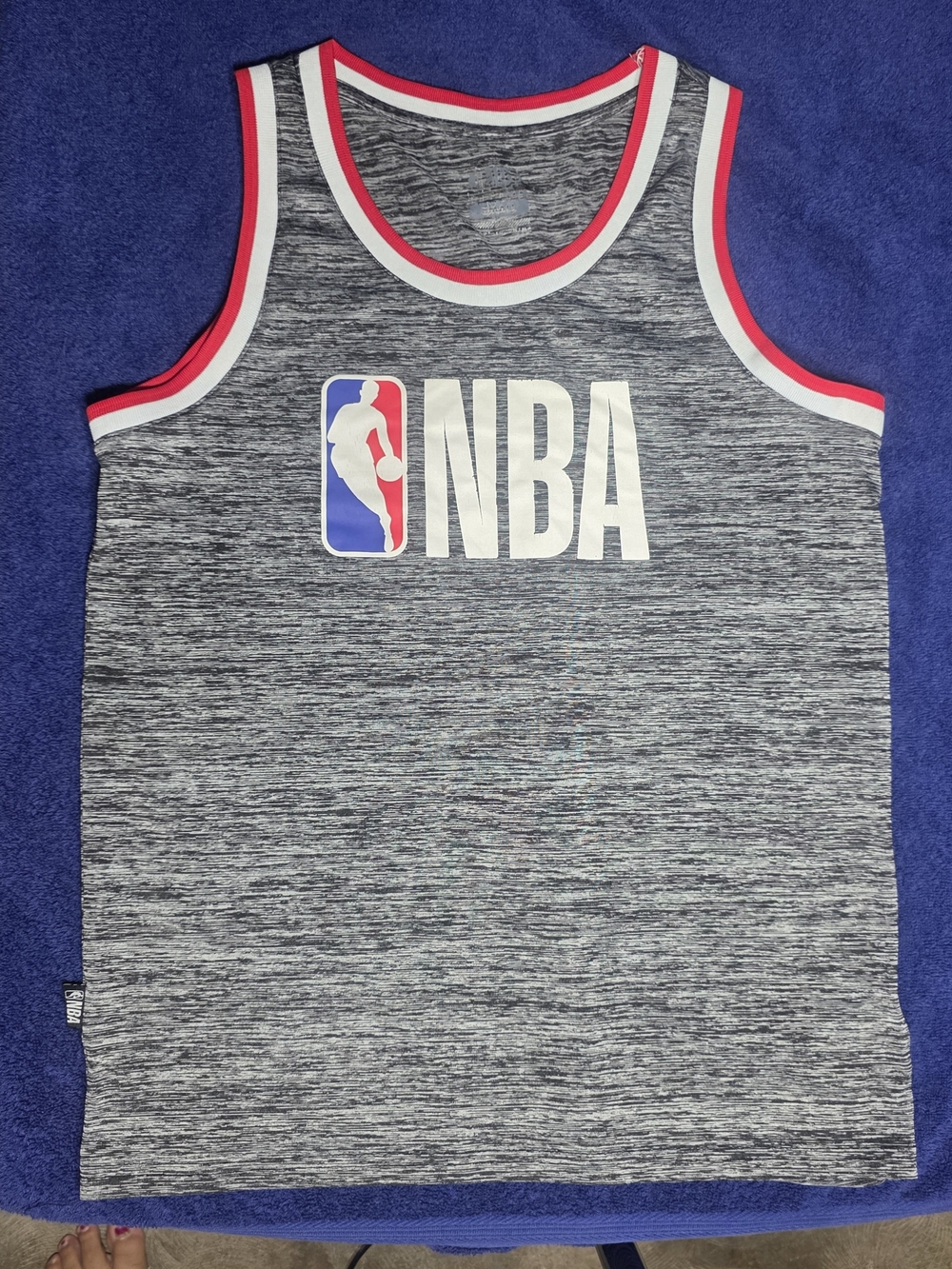 NBA Gray Heather Tank Top with Red and White Trim